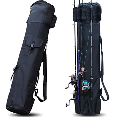Afbeelding van Sougayilang Hengel Tas Canvas Rod Case Organizer Pole Opbergtas en Reel Carrier voor Reizen, Cadeau Vader, Vriend Familie Zwart, Zwart 120cm/47,2in, Modern design