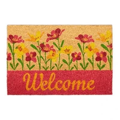 Afbeelding van Relaxdays deurmat kokos welcome schoonloopmat 40x60 droogloopmat antislip voetmat