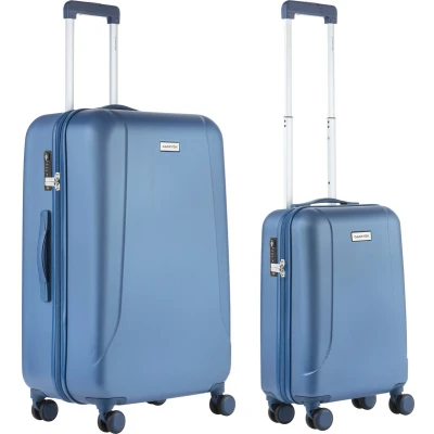 Afbeelding van CarryOn Skyhopper Kofferset TSA Handbagage + Reiskoffer 78cm Dubbele wielen Blauw