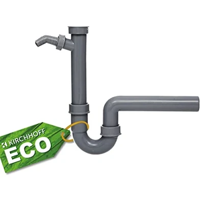 Afbeelding van Kirchhoff ECO SAVE Kunststof spoelbak buisvormige sifon, grijs, 1 1/2&quot; IT x 40 mm, met 3/4&quot; apparaataansluiting 98831349