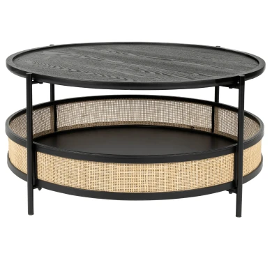 Afbeelding van Puur Snogge salontafel 80 cm zwart Rotan