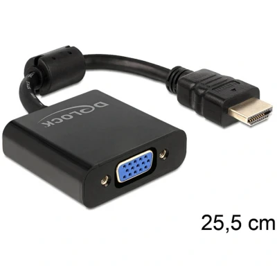 Afbeelding van Delock 65512 Adapter HDMI male naar VGA female zwart