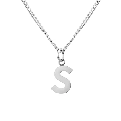 Afbeelding van GD GOOD.designs EST. 2015 ketting met letters zilver huidvriendelijke voor dames (A Z hanger) I Zilveren letterketting (S)