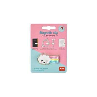 Afbeelding van Legami Magneetclip, 4,8 x 3,3 cm, set met clips voor het afsluiten van de verpakking, ideaal vasthouden kabels, bevestig pen aan notitieboek, houd hoofdtelefoon, regenboog
