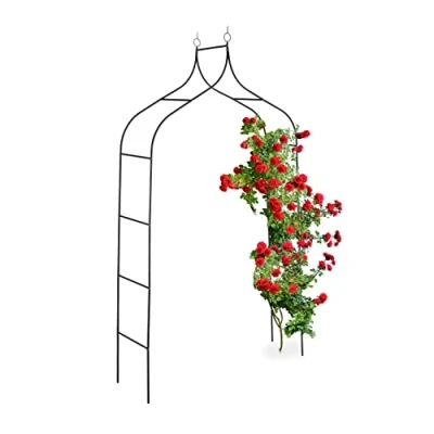 Afbeelding van Relaxdays rozenboog metaal plantensteun ronde tuinboog klimplantenboog rankhulp