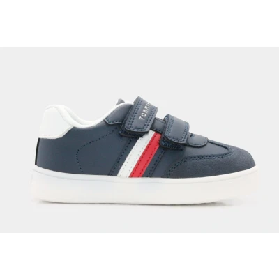 Afbeelding van Tommy Hilfiger Logan Unisex Sneakers laag voor kinderen, Maat: 24, Blue/white Imitatieleer/ textiel