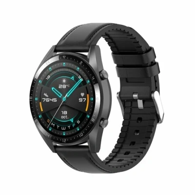 Afbeelding van Garmin Approach S12 / S40 S42 Leer + siliconen bandje Zwart