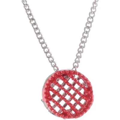 Afbeelding van Behave Ketting met decoratief cirkeltje gestreept design