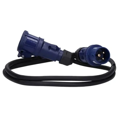 Afbeelding van CEE kabel verlengkabel sterkstroomkabel 3 polig 230V H07RN F 3x2,5 16/3 16A IP44 krachtstroom 2m