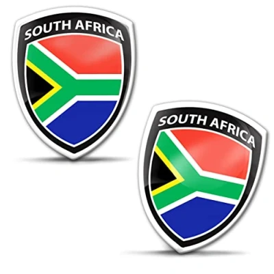 Afbeelding van Biomar Labs 2 x stickers 3D gel siliconen badge auto motorfiets fiets raam deur pc mobiele telefoon tablet laptop Zuid Afrika Afrikaanse vlag F 227