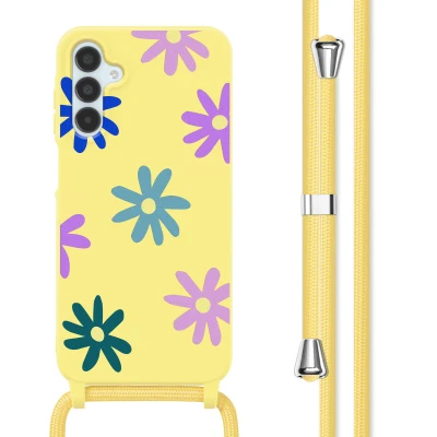 Afbeelding van Samsung Galaxy A15 (4G) Hoesje Siliconen en TPU (zacht) imoshion Koordhoesje/Backcover/Softcase Yellow Flower Distance Telefoonhoesje