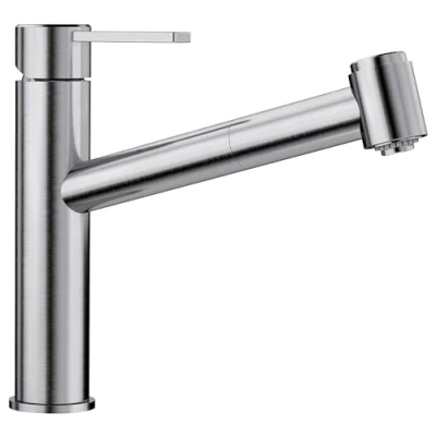 Afbeelding van Blanco Keukenkraan Ambis S met uittrekbare handdouche massief RVS 523119