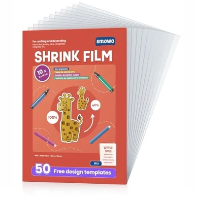 Afbeelding van Smowo® krimpfolie, transparant, plastic folie om te knutselen, A4 mat, 10 stuks
