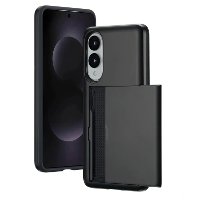 Afbeelding van Samsung Galaxy S25 Edge Hoesje Met pashouder Kunststof imoshion Backcover/Hardcase Zwart Telefoonhoesje