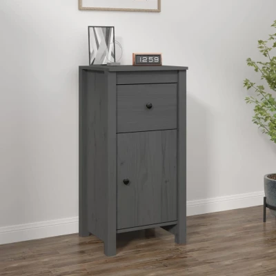 Afbeelding van Dressoir 40x35x80 cm massief grenenhout grijs