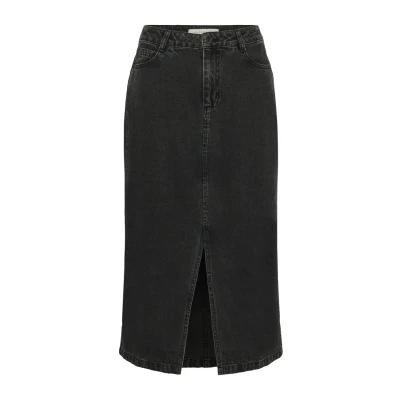 Afbeelding van Kaffe Carly Jeansrok, Dames, Maat: 34, Black washed denim