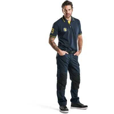 Afbeelding van Blaklader Service werkbroek met stretch zonder spijkerzakken 1495 1330 Donker marineblauw/Zwart D108