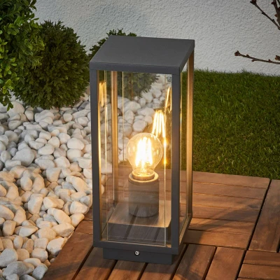 Afbeelding van Lucande Annalea sokkellamp, 35 cm, antraciet, IP54