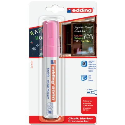 Afbeelding van Viltstift edding 4090 window schuin neonroze 4 15mm blister