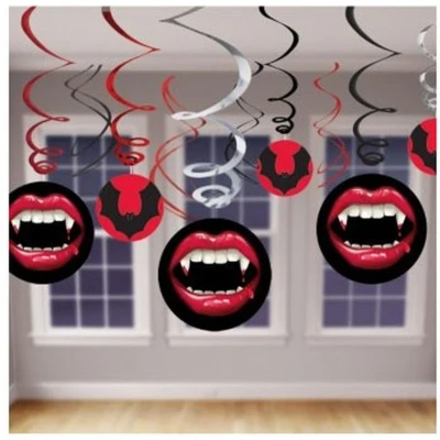 Afbeelding van Decoratie swirl Horror 12 delig