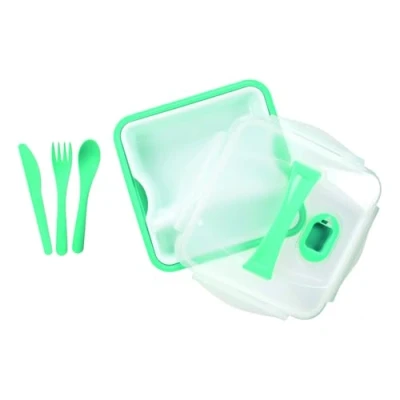 Afbeelding van TAKE AWAY KA1444 Boite Repas Tupperware Lunch Box Compartiment Plastique Portable Couvert Coloree Lave Vaisselle Coloris Aléatoire !