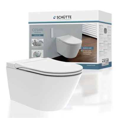 Afbeelding van SCHÜTTE Cesari Premium Douche WC Randloos Met Slim zitting Wit