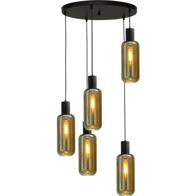 Afbeelding van Masterlight Hanglamp Bounty 5 lichts zwart 2472 05 50