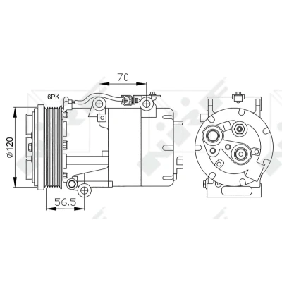 Afbeelding van Compressor, airconditioning NRF 32250