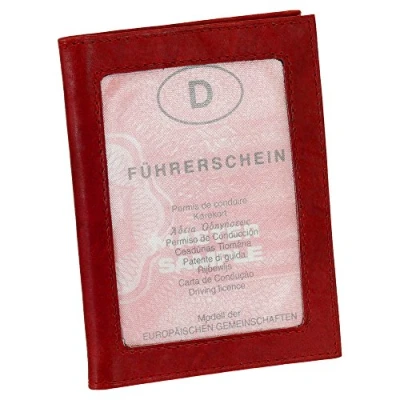 Afbeelding van Lederen ID kaarthouder creditcardhouder cardhouder automap etui verschillende kleuren, rood, map