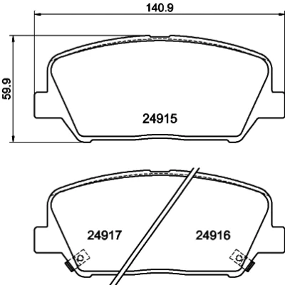 Afbeelding van Remblokkenset, schijfrem HELLA PAGID 8DB 355 020 591