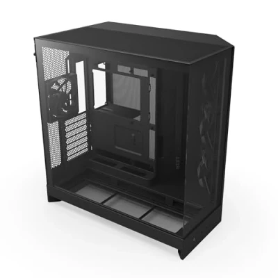 Afbeelding van NZXT H9 Flow (2025) Large Dual Chamber ATX Mid Tower Airflow PC Case Inclusief 3 x 140mm &amp; 1 120mm Fans 420mm Radiator Ondersteuning Gehard Glas Back Connect Klaar Zwart