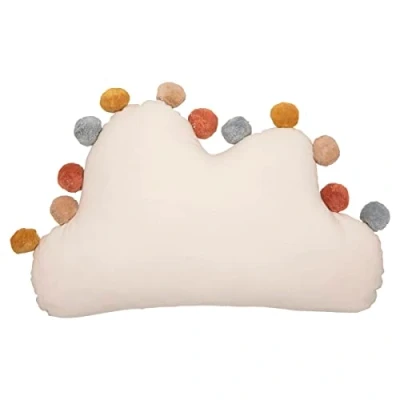 Afbeelding van Atmosphera Harlekijn wolk met pompons 50x12x30cm Wit