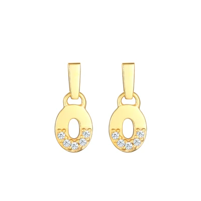 Afbeelding van Elli DIAMONDS Dames Oor hanger rond geo met diamant (0.15 ct.) in 925 sterling zilver