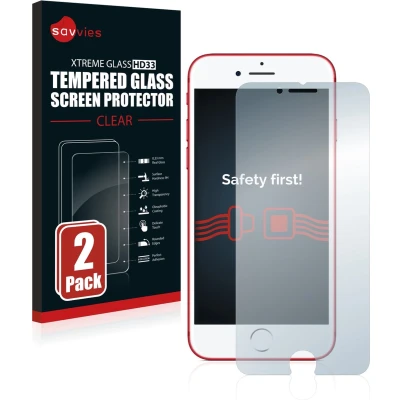 Afbeelding van Savvies Glas Screenprotector voor Apple iPhone 7 Red Gehard Beschermglas 9H (2 Stuks)