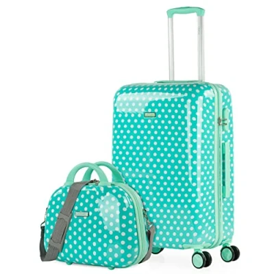 Afbeelding van ITACA Koffer Set Reiskoffer set. Kofferset voor Elke Reis Handbagage &amp; Trolley Koffers met Wielen Ultiem Reisgemak 702460B, Munt mollen