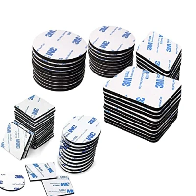 Afbeelding van WUDQIJI zelfklevende pads, dubbelzijdig 80 stuks, dubbelzijdige schuimpads, schuimrubber, klevend klittenband voor vloer, deur, glazen, metalen