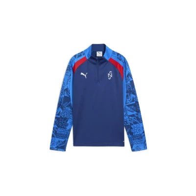 Afbeelding van PUMA Neymar Jr Playmaker voetbaltop met kwartrits, Blauw/Wit, Maat 15 16Y
