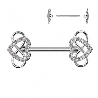 Afbeelding van Tepelpiercing met infinity hart