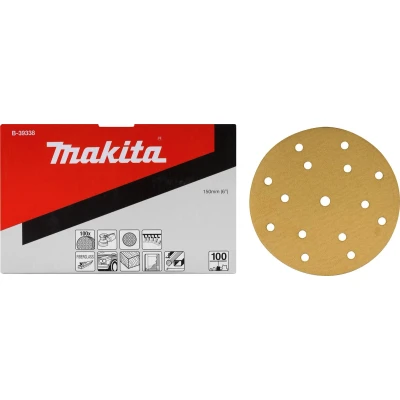 Afbeelding van Makita B 39322 Schuurschijf 150mm K80 Yellow Velcro