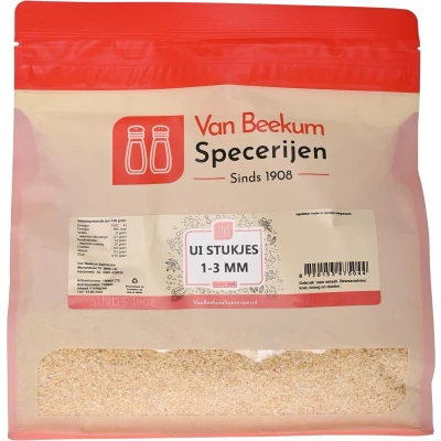 Afbeelding van Van Beekum Specerijen Ui Stukjes 1 3 mm kilo (hersluitbare stazak)