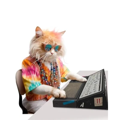 Afbeelding van Suck UK Cat Scratcher Synthesizer Kartonnen kattenkrabbers Kitten speelgoed en Kattenspeelgoed voor binnenkatten krabplank kattenkrabplank interactief