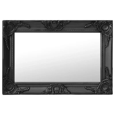 Afbeelding van Wandspiegel barok stijl 60x40 cm zwart