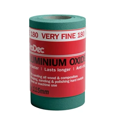 Afbeelding van ProDec PAALV180 180 Grit Zeer Fijne Grade Groen Aluminium Oxide Schuurpapier 5m x 115mm Roll