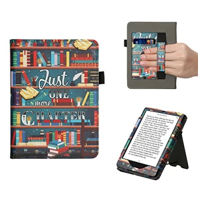 Afbeelding van kwmobile e reader hoesje compatibel met Amazon Kindle Paperwhite 11. Generation 2021 Ereader case van kunstleer bibliotheek in meerkleurig