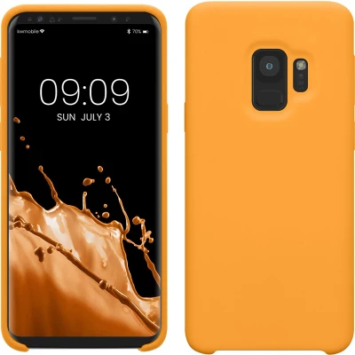 Afbeelding van kwmobile telefoonhoesje geschikt voor Samsung Galaxy S9 Hoesje met siliconen coating Smartphone case in fruitig oranje