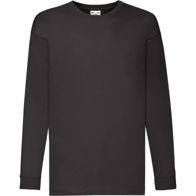 Afbeelding van Fruit Of The Loom T shirt met lange mouwen voor kinderen / kindjes (Donker Heather)