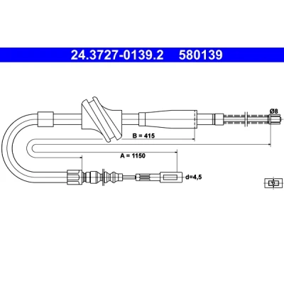 Afbeelding van Ate Handremkabel 24.3727 0139.2