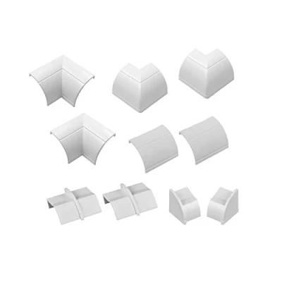 Afbeelding van D Line Kwartronde kabeltrunking Clip Over accessoire multipack Sluit je aan bij meerdere lengtes van 22x22mm kwart ronde kabelafdekking 10 delige elektrische trunking wit