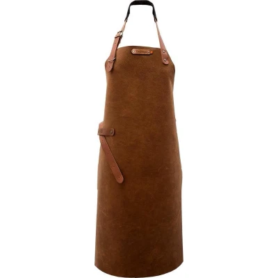 Afbeelding van Xapron luxe leren (BBQ) schort Utah kleur Rust (roest)