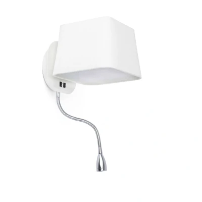 Afbeelding van Faro Lighting Sweet 1 Light Indoor Wall Wit met Leeslamp, E27